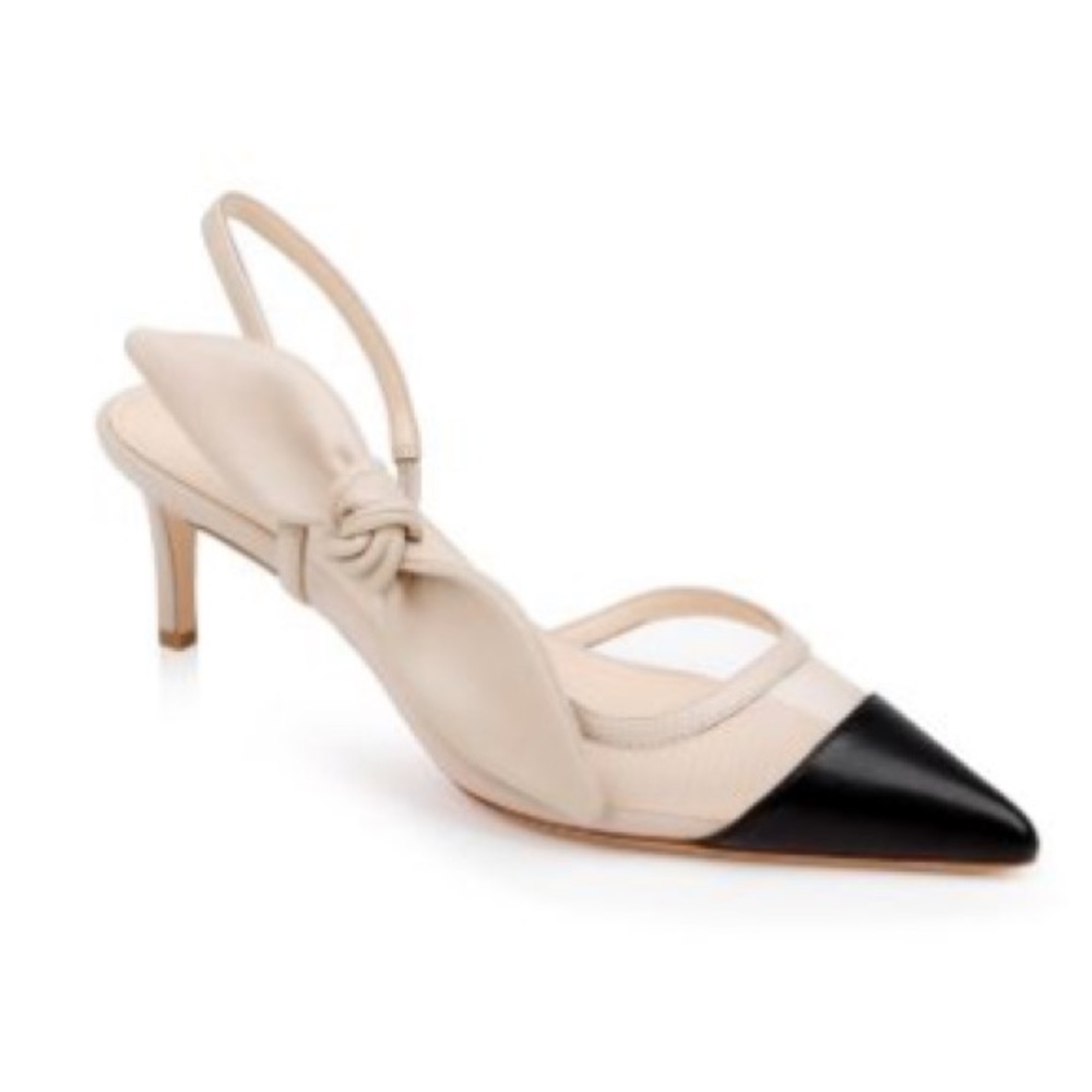 Dee Ocleppo Women’s Caracas Side Bow Pumps Heels in Oat Leather Size 8.5